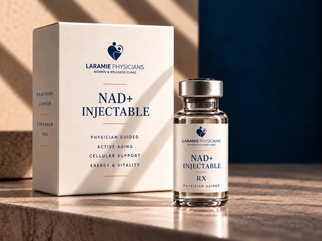 LPWWC-branded NAD+ Injectable box and vial
