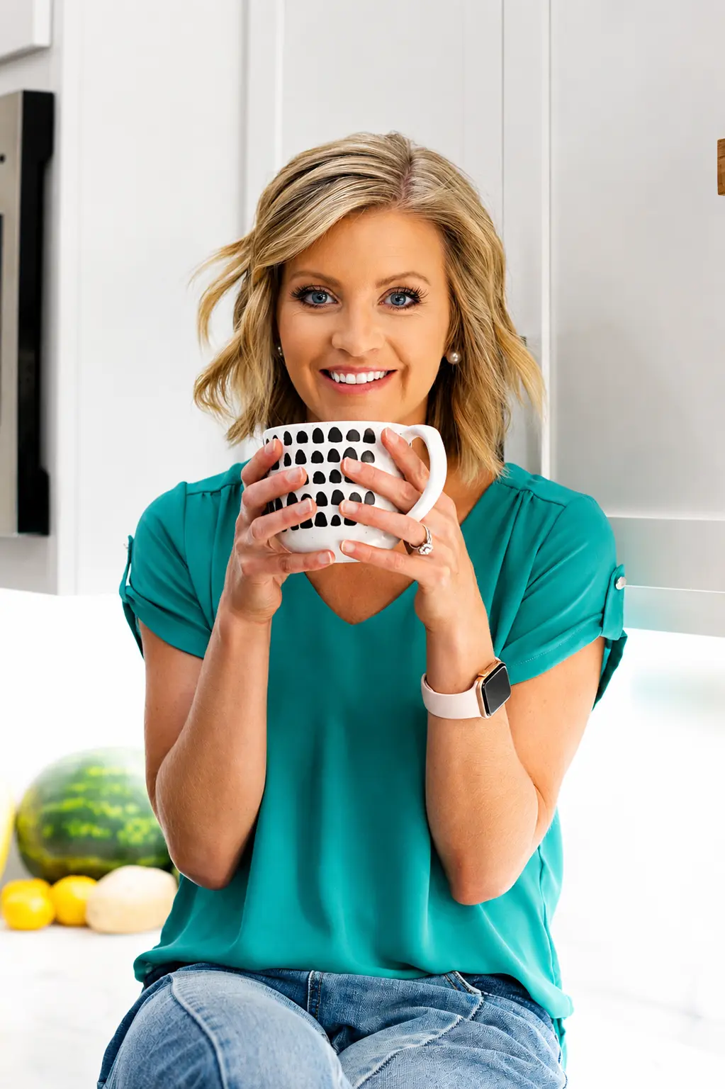 Registered dietitian Erin Kyle preparing fresh vegetables