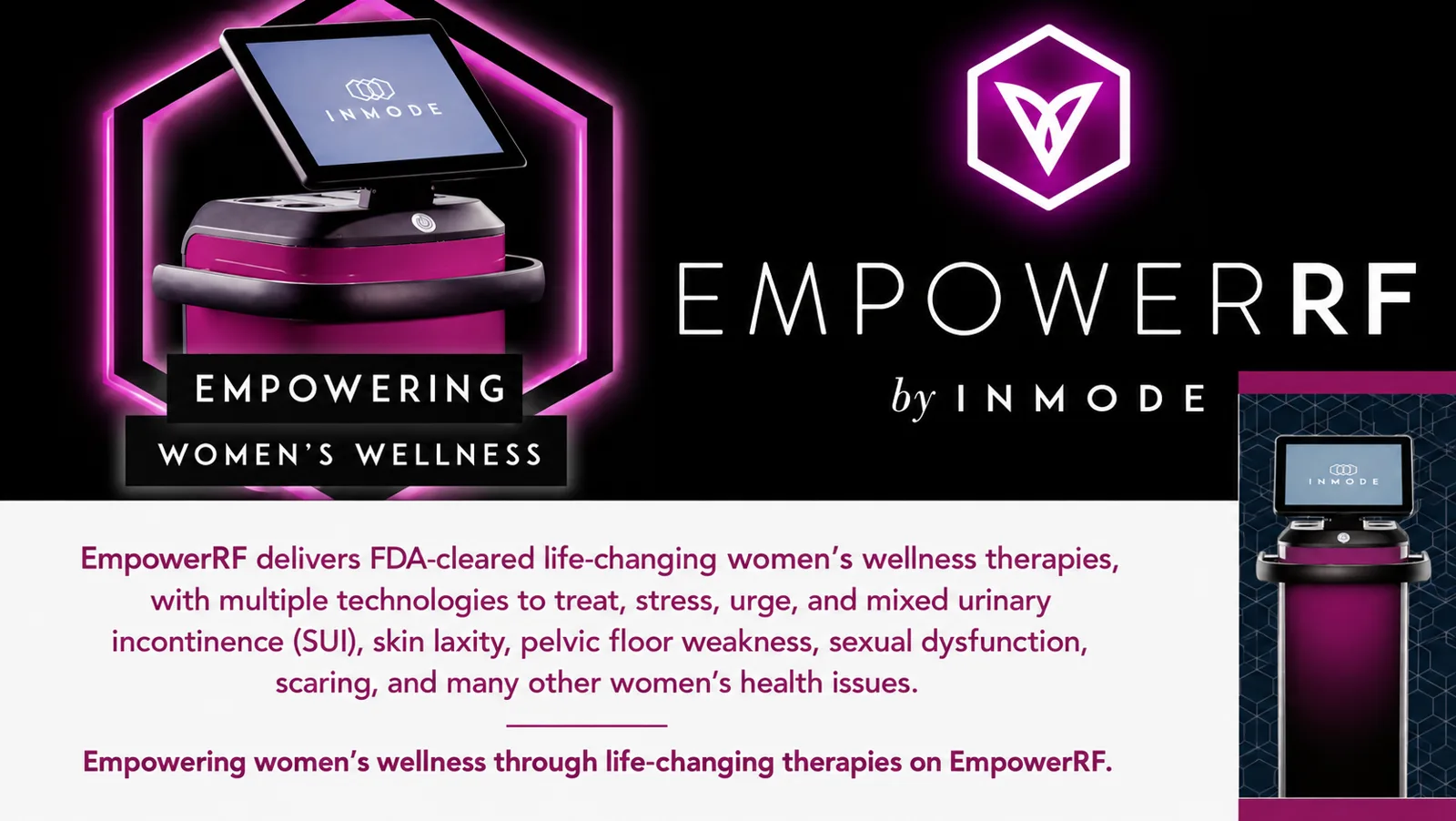 EmpowerRF therapies offered at LPWWC, including VTone, Morpheus8V, FormaV and Aviva