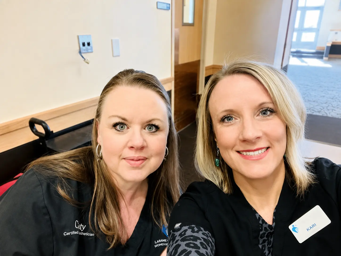 Two LPWWC team members inside the Laramie clinic
